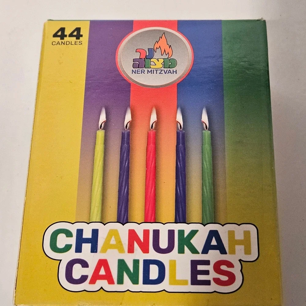 Menorah Hanukkah Chanukiah Silver Blue Green Enamel Star of David with Candles